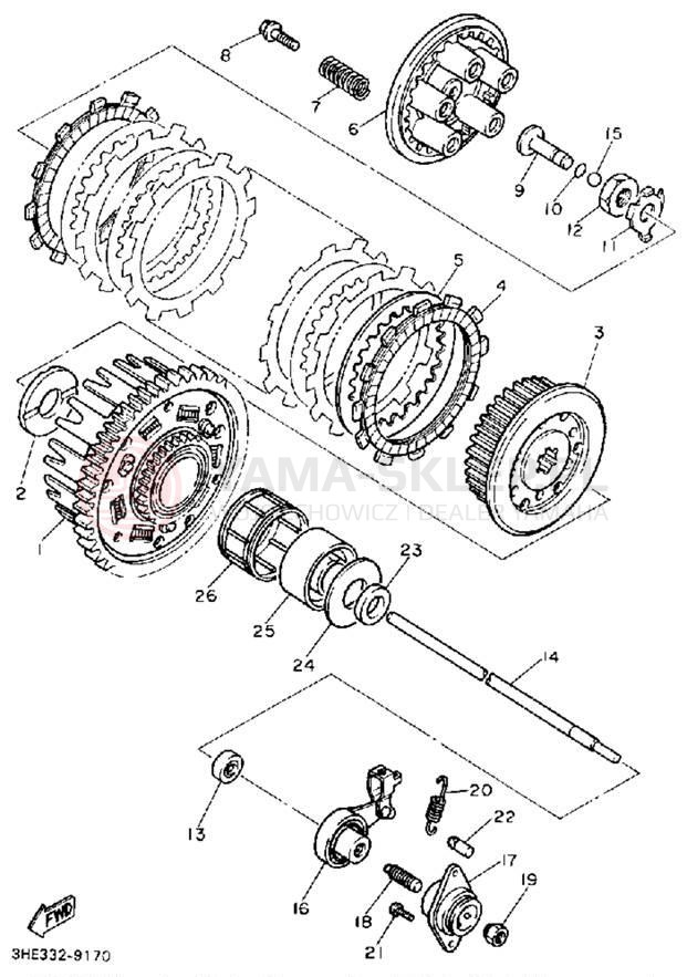 Schemat "sprzęgło" do Yamaha FZR600RAC
