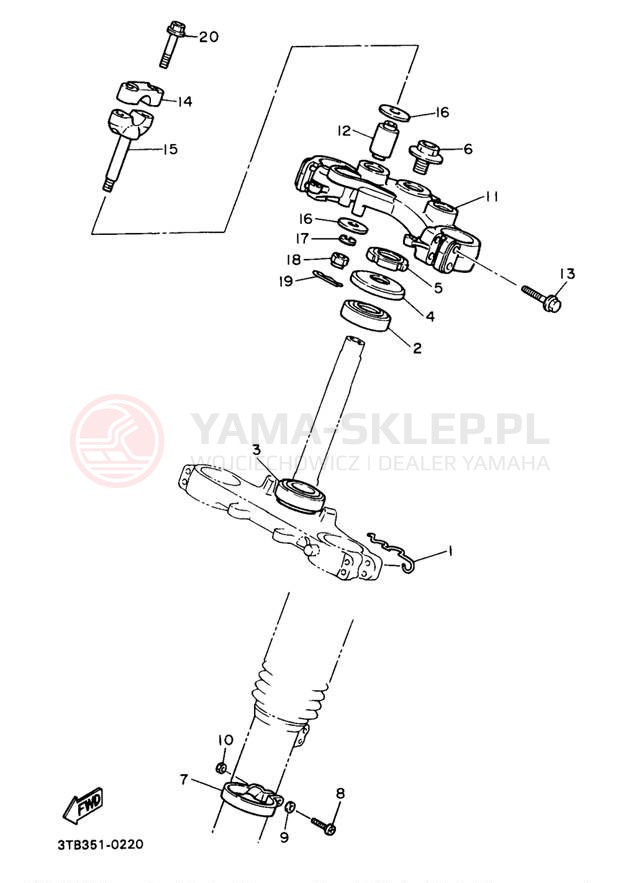 Schemat "Półki zawieszenia" do Yamaha XT600EBC/XT600EB