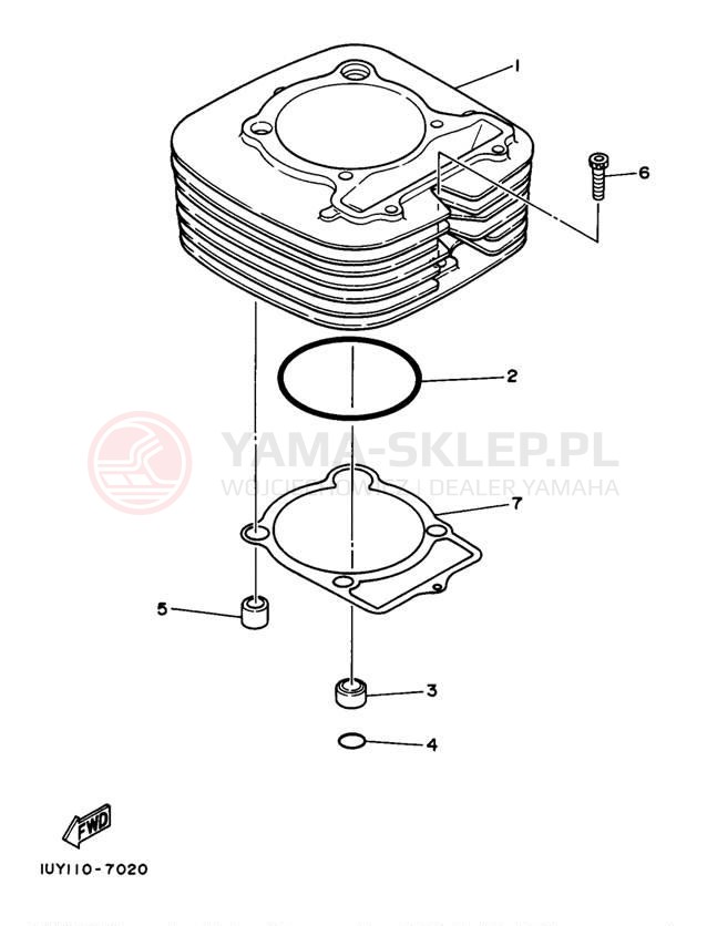 Schemat "cylinder" do Yamaha BIG BEAR 4WD YFM350FWJ