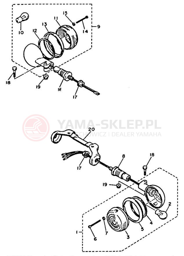 Schemat "kierunkowskazy" do Yamaha VIRAGO 1100 XV1100D/XV1100DC