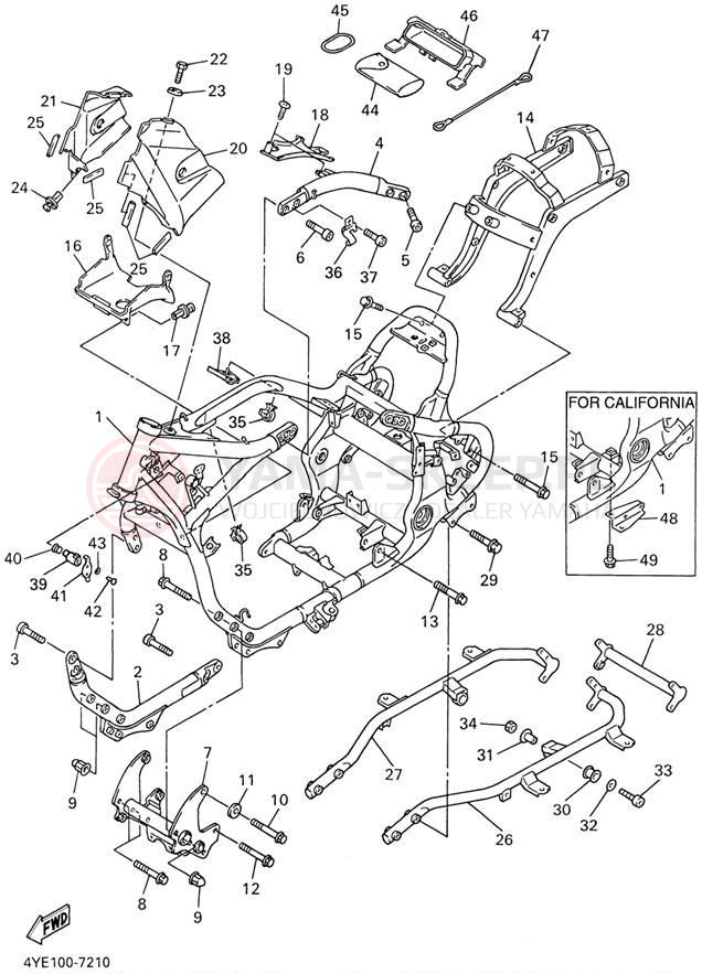 Schemat "rama" do Yamaha XVZ13LTN/XVZ13LTNC