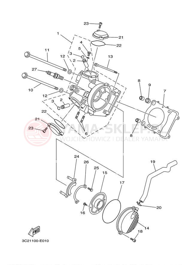Schemat "głowica" do Yamaha GRIZZLY 450 EPS 4WD YFM45FGPDL