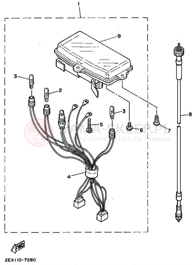 Schemat "licznik" do Yamaha SH50B