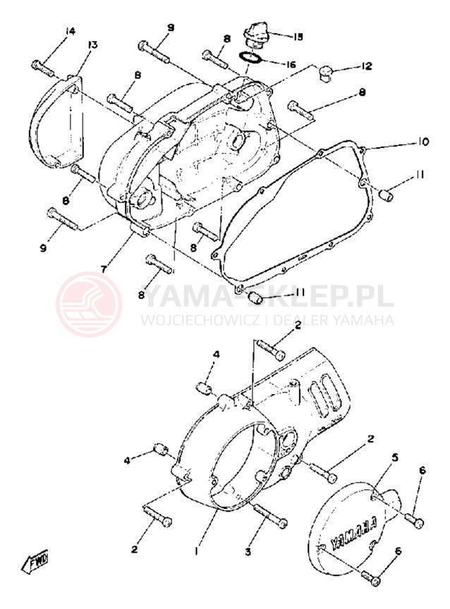 Schemat "Pokrywa silnika" do Yamaha MX80G