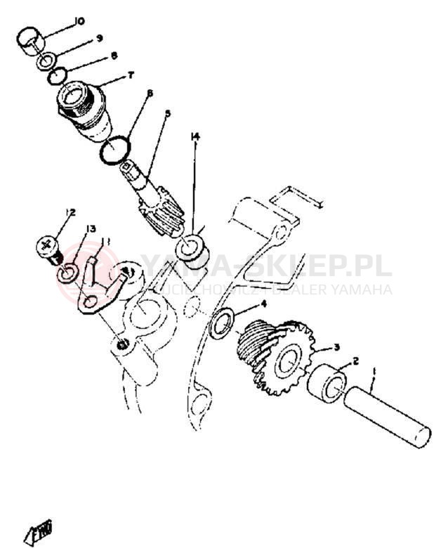 Schemat "przeniesienie napędu" do Yamaha AT3_CT3 CT3/AT3