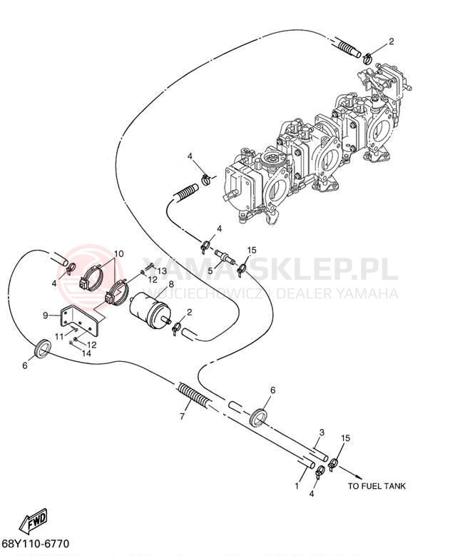 Schemat "Układ paliwowy" do Yamaha XR1800 XRT1200Z