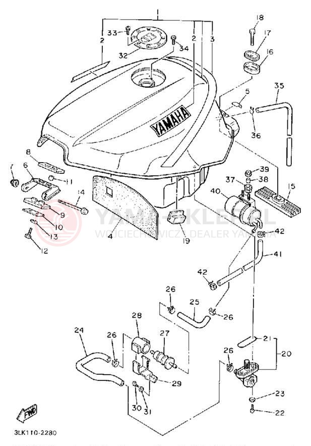 Schemat "zbiornik paliwa" do Yamaha FZR1000EC/FZR1000E