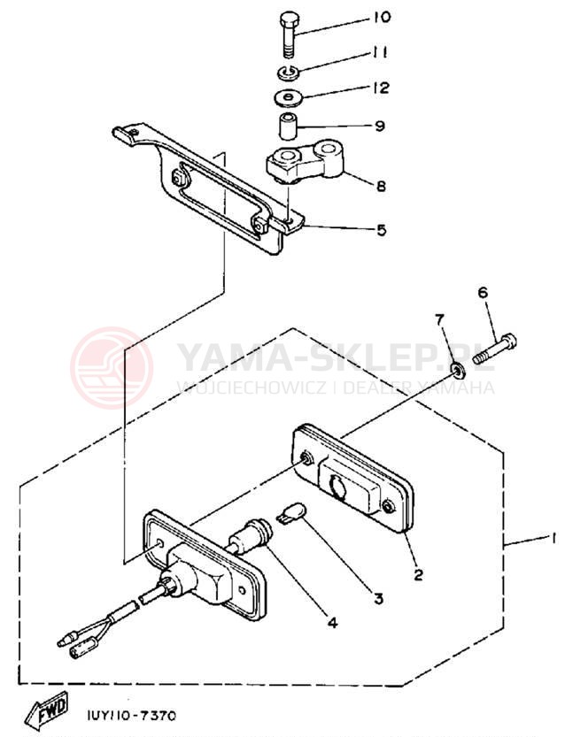 Schemat "lampa tył" do Yamaha WARRIOR YFM350XA