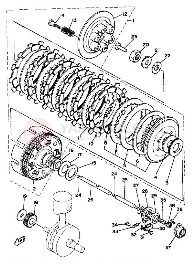 Schemat "sprzęgło" do Yamaha XS650SH