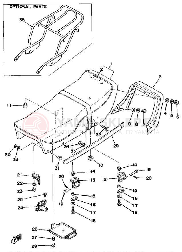 Schemat "siedzenie" do Yamaha XS360_2D