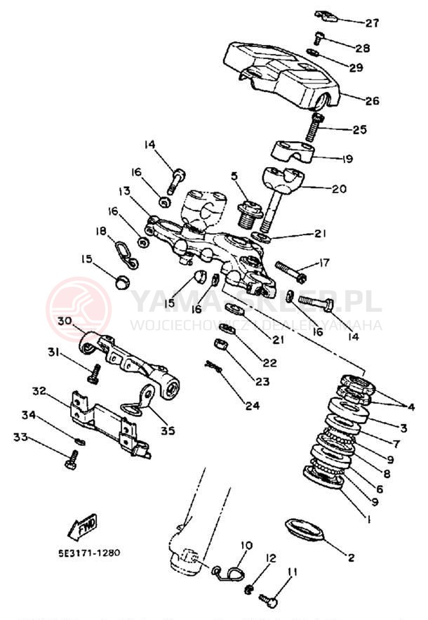 Schemat "Półki zawieszenia" do Yamaha MIDNIGHT VIRAGO 750 XV750MK