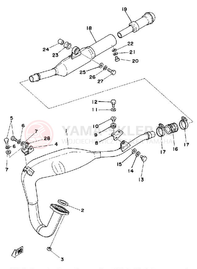 Schemat "Wydech końcowy" do Yamaha MX175F