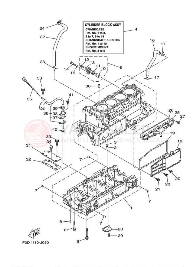 Schemat "Obudowa silnika" do Yamaha 242 LIMITED SXT1800HJ