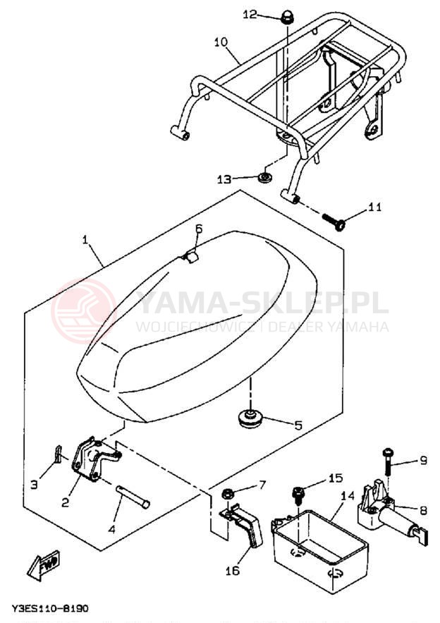 Schemat "Siedzenie - stelaż" do Yamaha ZUMA CW50W