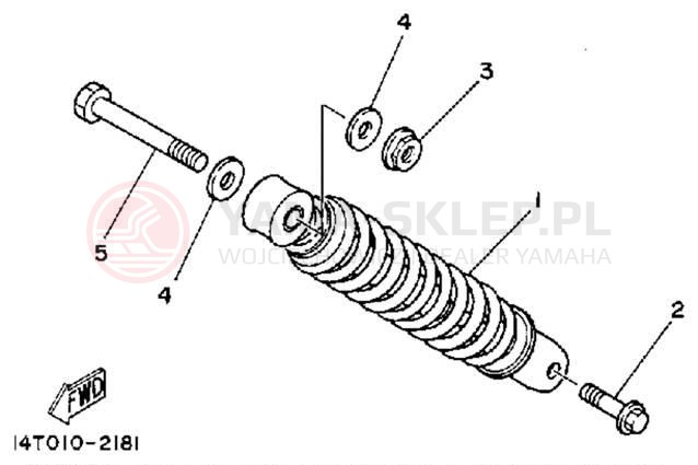 Schemat "wahacz, zawieszenie tył" do Yamaha RIVA 50 CA50S
