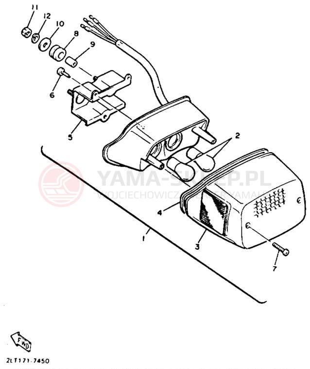 Schemat "lampa tył" do Yamaha V-MAX 1200 VMX12B/VMX12BC