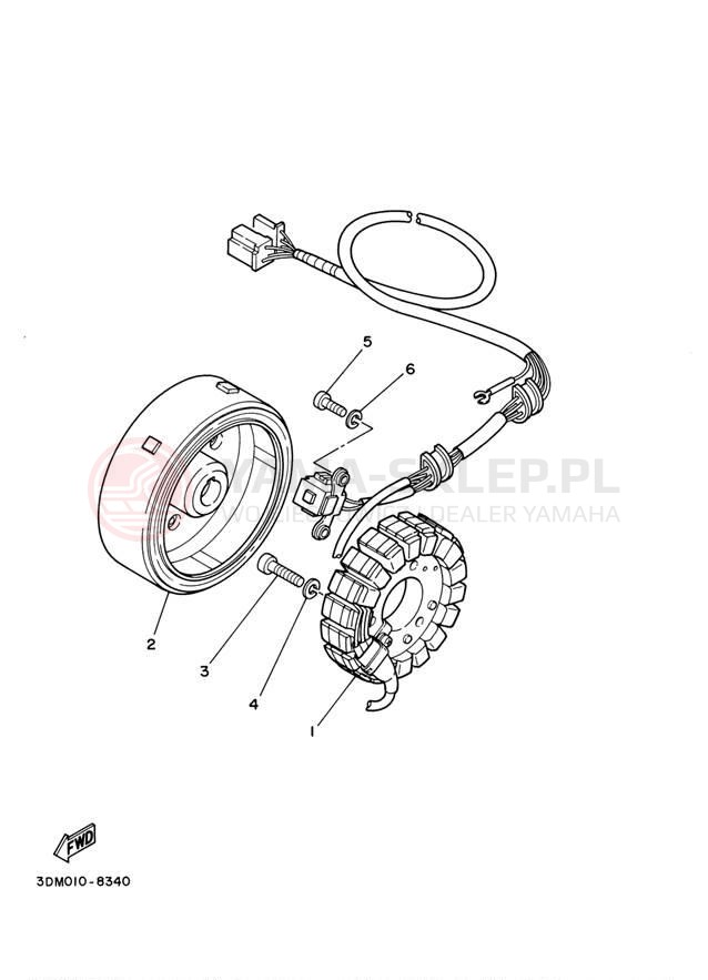 Schemat "prądnica" do Yamaha VIRAGO 250 XV250T/XV250TC