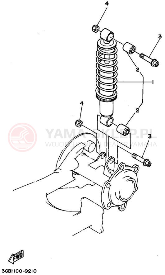 Schemat "zawieszenie tył" do Yamaha BADGER YFM80G