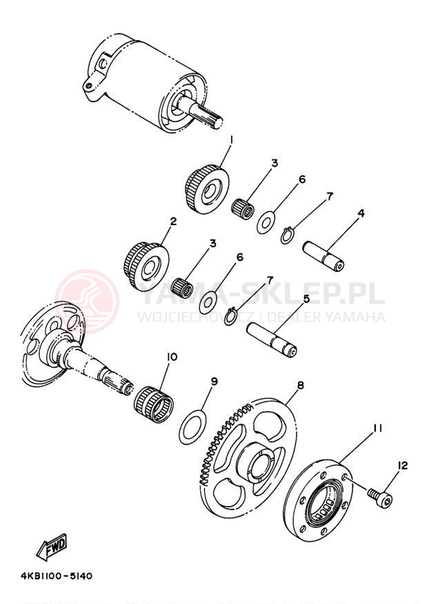 Schemat "rozrusznik" do Yamaha WOLVERIINE YFM35FXJ_M