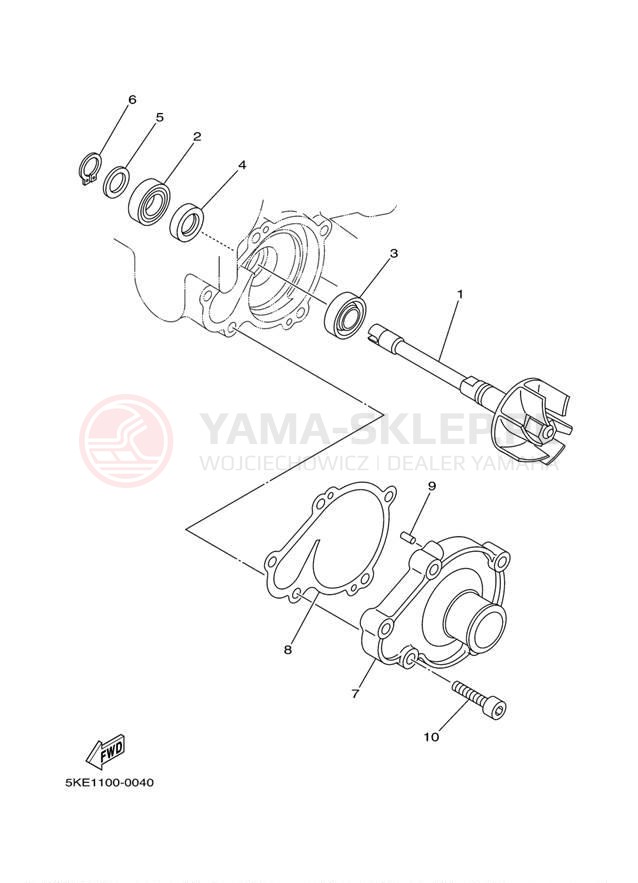 Schemat "Pompa wody" do Yamaha TZ250 TZ250M