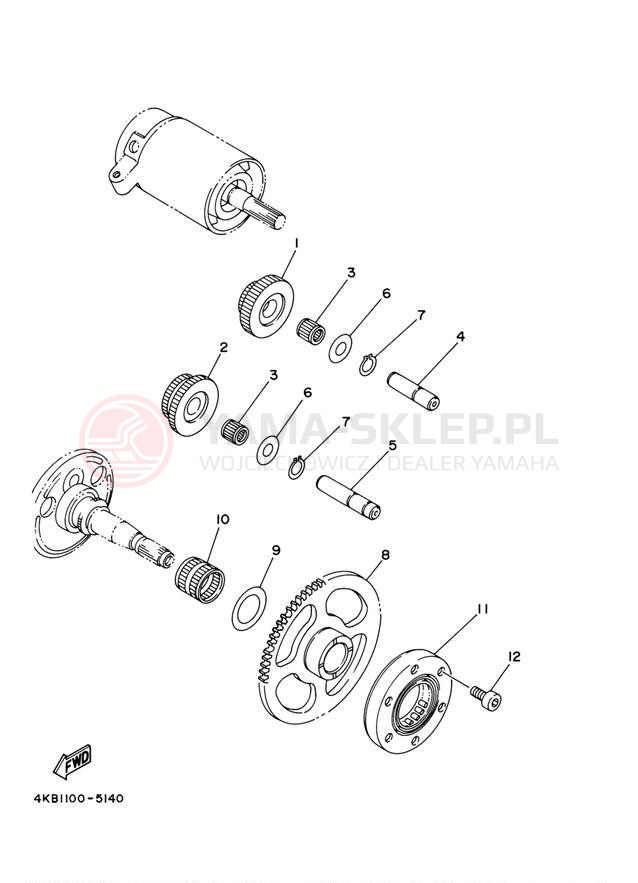 Schemat "rozrusznik" do Yamaha WOLVERINE YFM35FXT