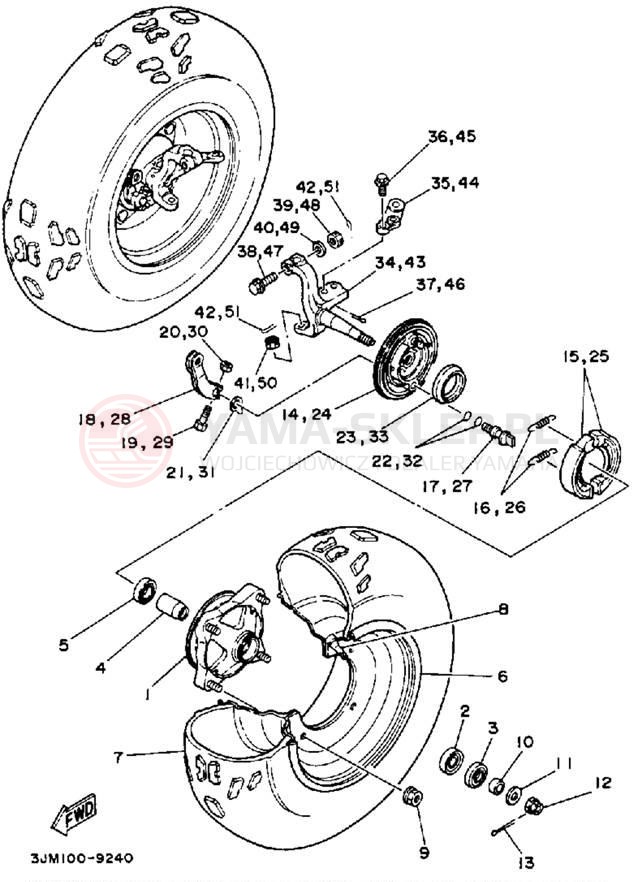 Schemat "Koło przód" do Yamaha BLASTER YFS200W