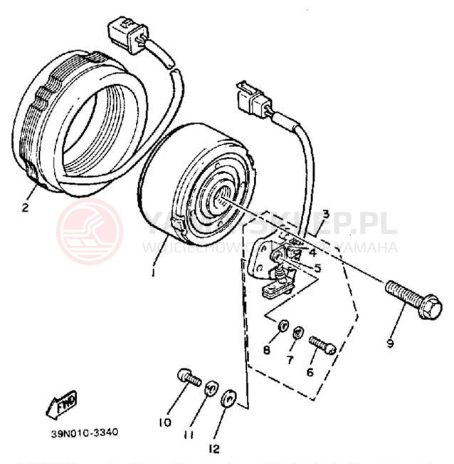 Schemat "prądnica" do Yamaha RADIAN YX600TC/YX600T