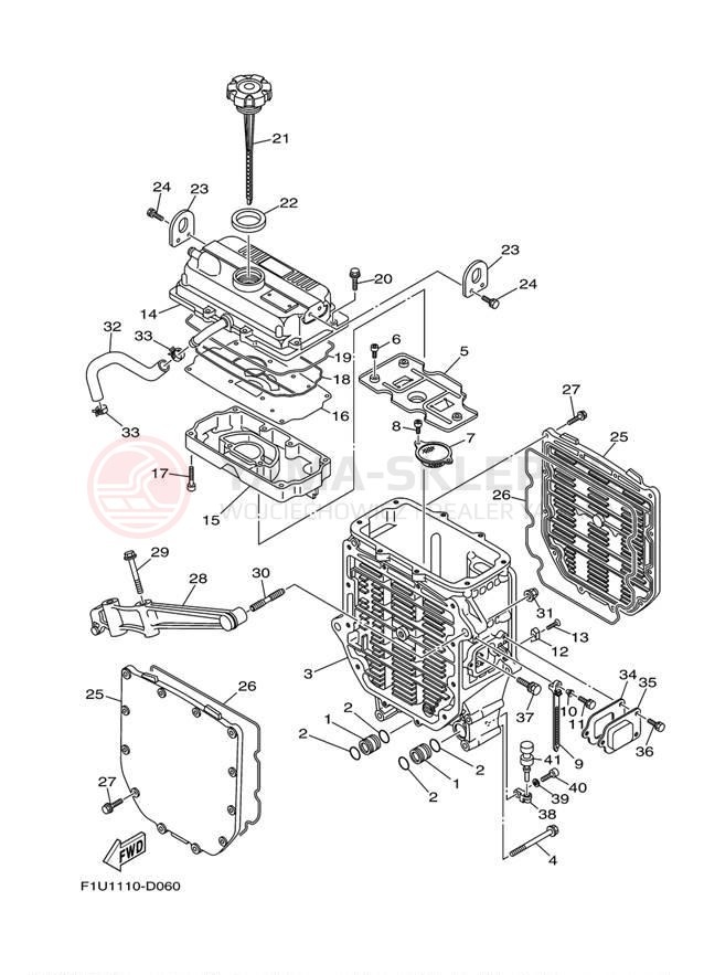 Schemat "Chłodnica oleju" do Yamaha SR230 HO SXT1100F