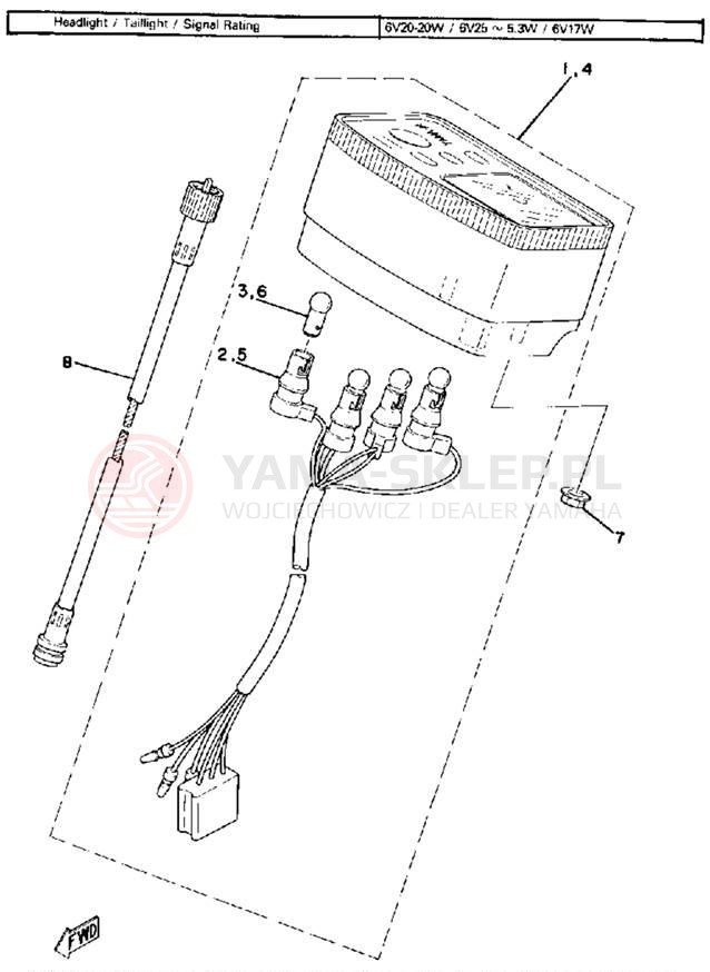 Schemat "Prędkościomierz" do Yamaha LC50G