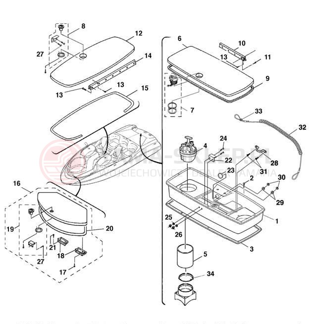 Schemat "DECK HATCH" do Yamaha LX2000 LST1200A