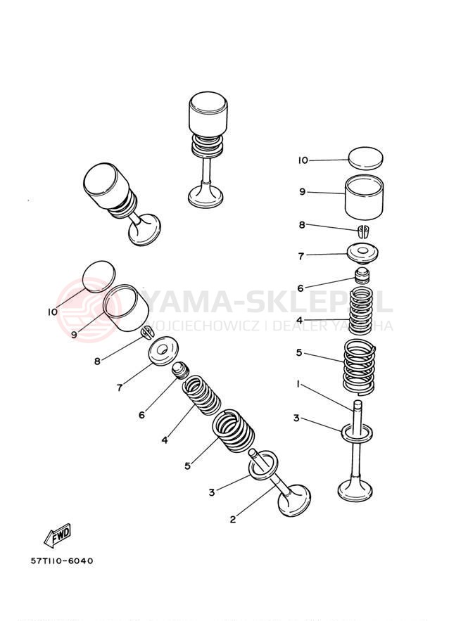 Schemat "zawory" do Yamaha XT350 XT350M/XT350MC