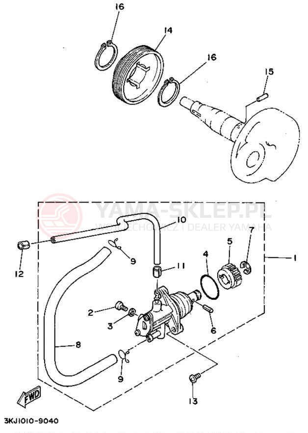 Schemat "Pompa olejowa" do Yamaha JOG CY50F