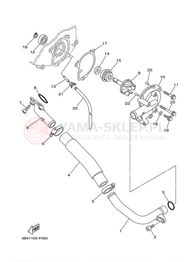 Schemat "Pompa wody" do Yamaha GRIZZLY 700 EPS 4WD YFM7FGPAL