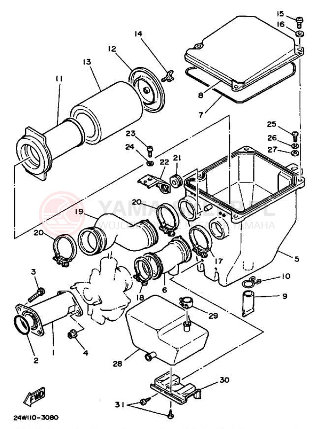 Schemat "Filtr powietrza" do Yamaha YTM200N