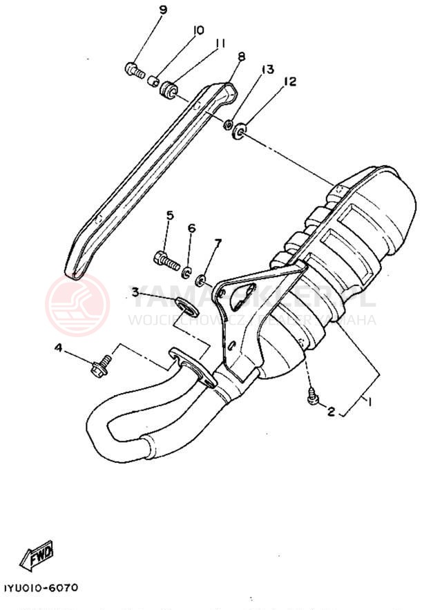 Schemat "Wydech końcowy" do Yamaha RAZZ SH50W/SH50MW