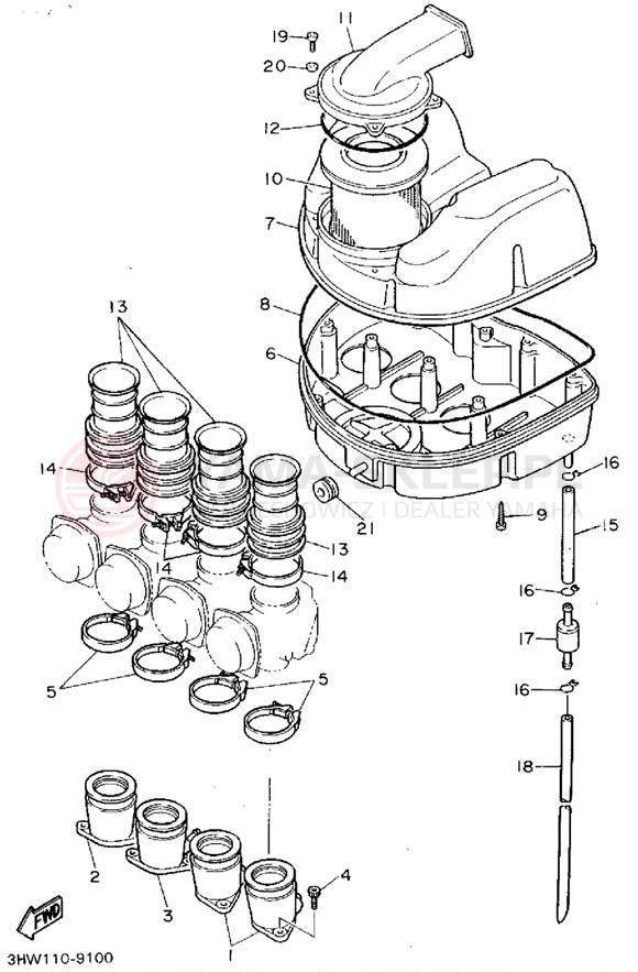 Schemat "Wtrysk paliwa" do Yamaha FZR600RFC