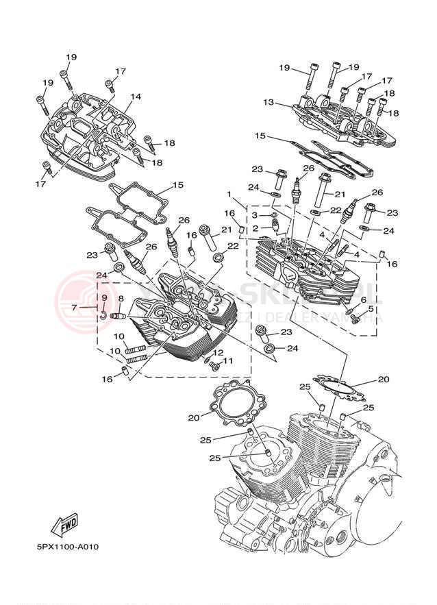 Schemat "głowica" do Yamaha XV17PCP/XV17PCPC