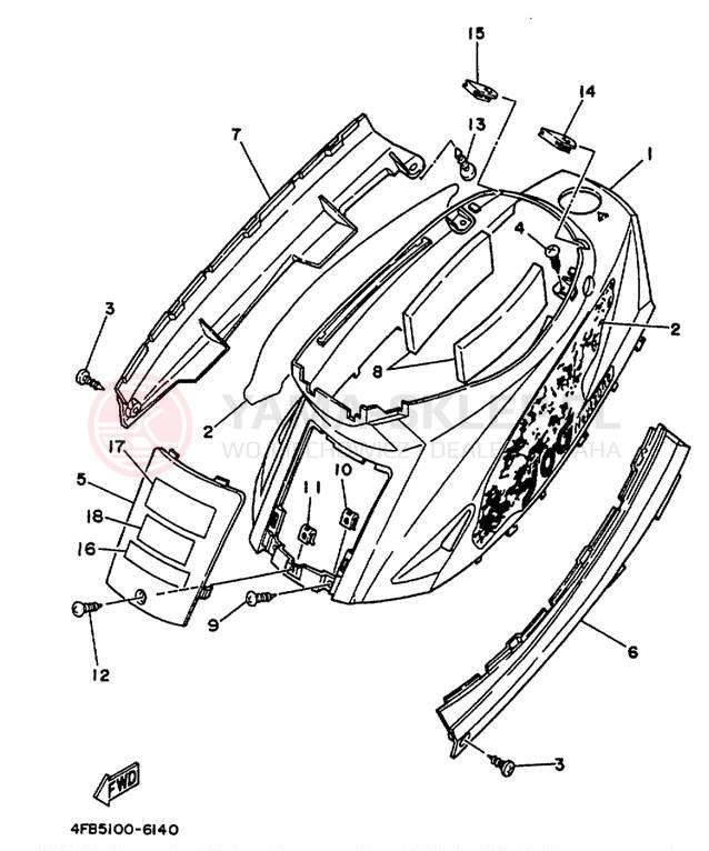 Schemat "Pokrywa boczna" do Yamaha JOG CY50M
