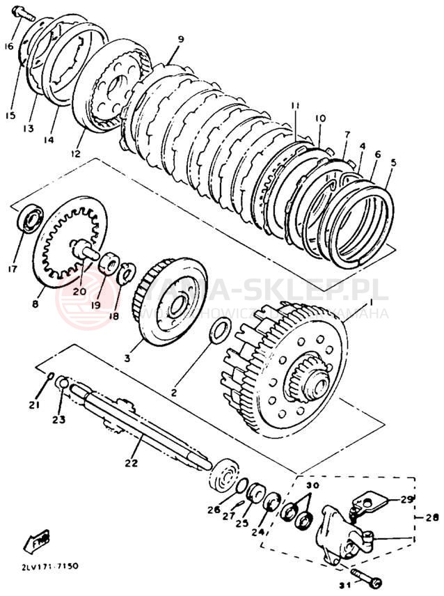 Schemat "sprzęgło" do Yamaha XVZ13TC/XVZ13T