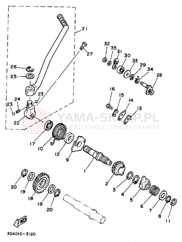 Schemat "rozrusznik" do Yamaha XT250LC/XT250L