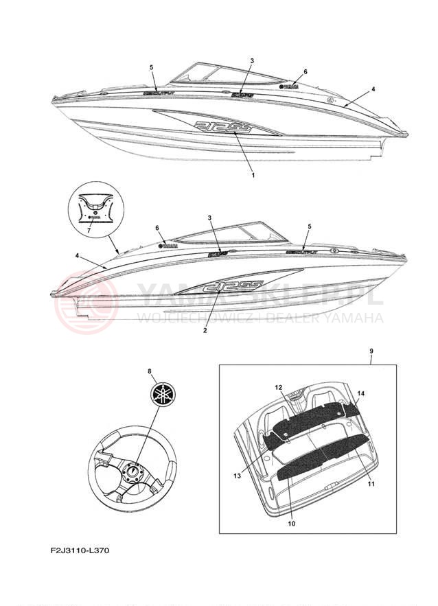 Schemat "Naklejki" do Yamaha 212SS XAT1800CL