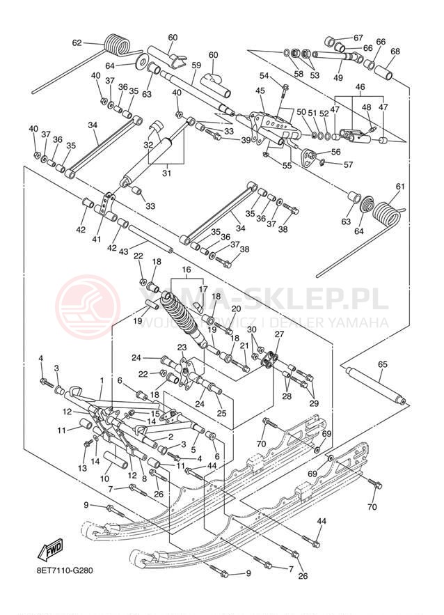Schemat "Zawieszenie gąsiennicy" do Yamaha RS VENTURE RST90BS