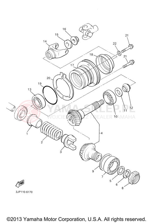 Schemat "Przeniesienie napędu" do Yamaha V-MAX VMX12VC/VMX12V