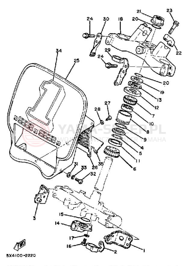 Schemat "Półki zawieszenia" do Yamaha YZ125J