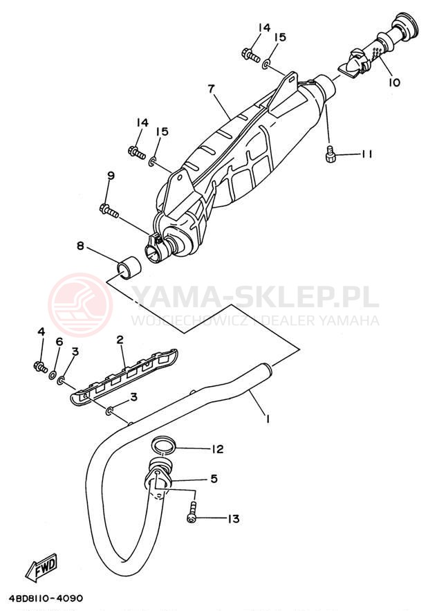 Schemat "Wydech końcowy" do Yamaha YFB250UH