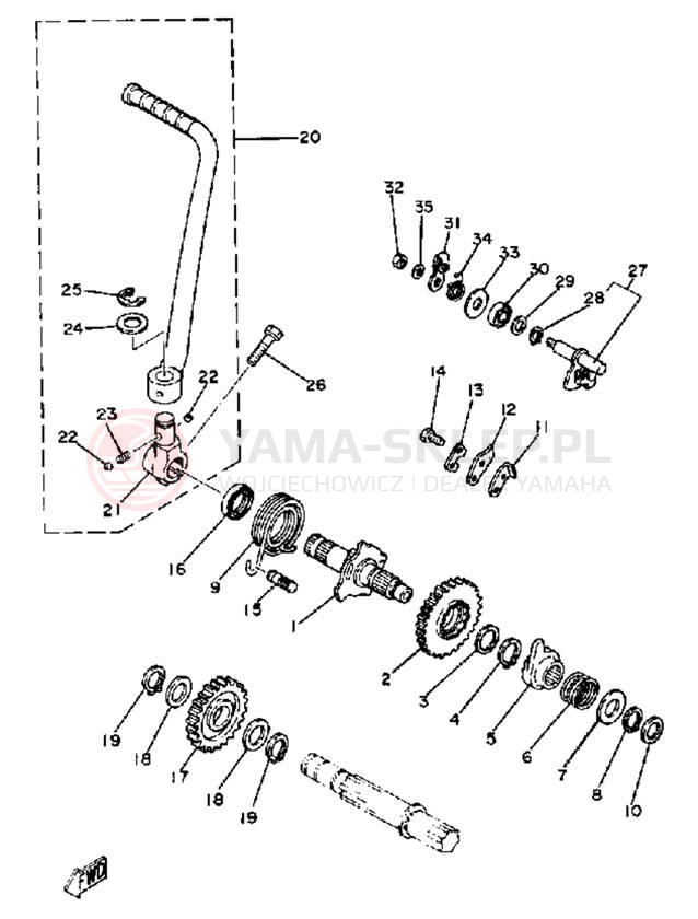 Schemat "kopniak" do Yamaha TT250G