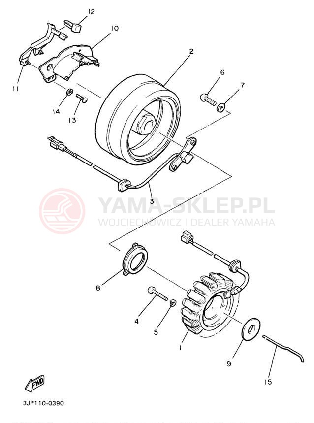 Schemat "prądnica" do Yamaha V-MAX 1200 VMX12KC/VMX12K