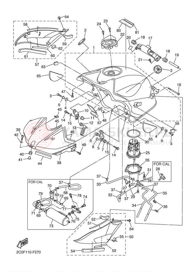 Schemat "zbiornik paliwa" do Yamaha R6 CA YZFR6WC/YZFR6W