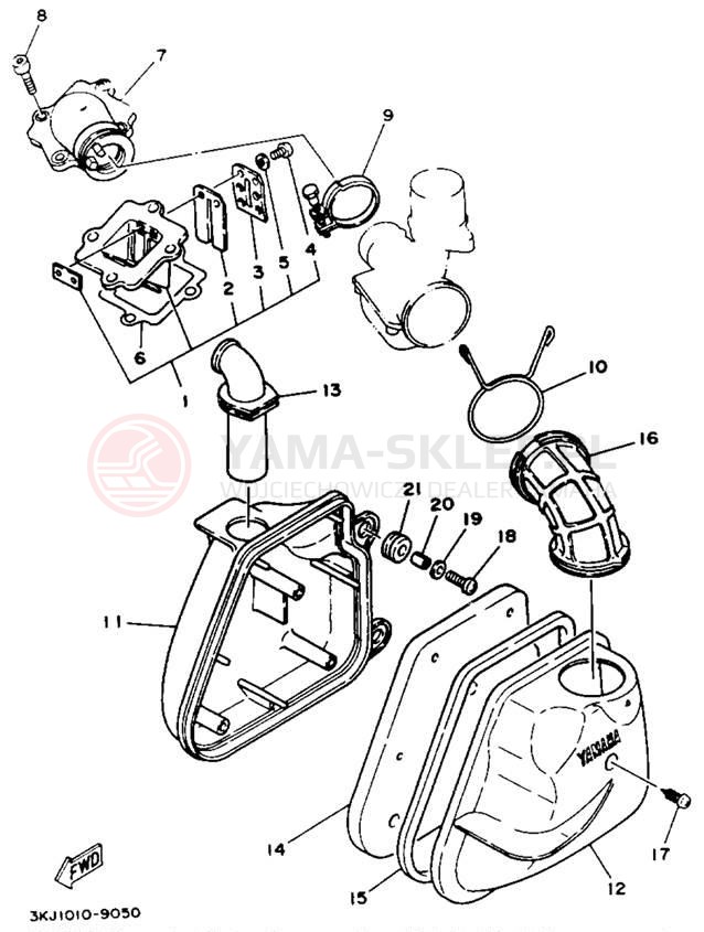 Schemat "Filtr powietrza" do Yamaha JOG CY50D