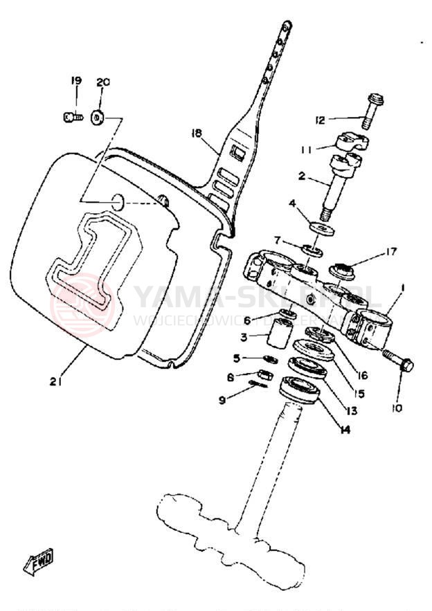 Schemat "Półki zawieszenia" do Yamaha YZ490 YZ490K